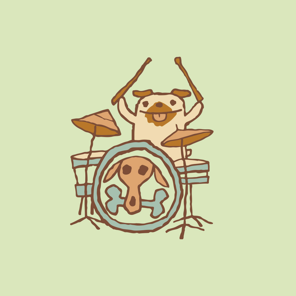 Drummer Dog Adult Tee Shirt