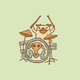 Drummer Dog Adult Tee Shirt