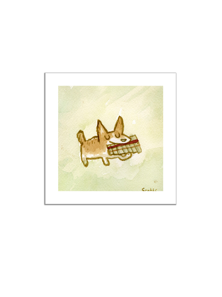 Pan Flute Dog Print