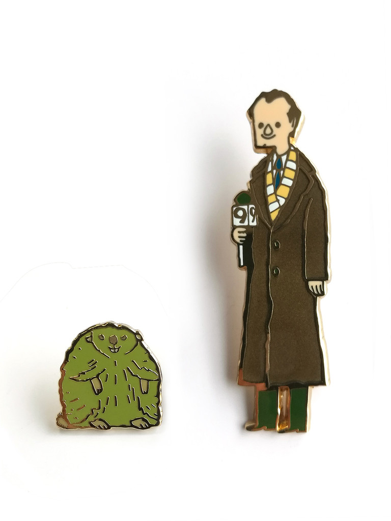 Great Showdowns Pin Set #3: The Groundhog and The Newsperson