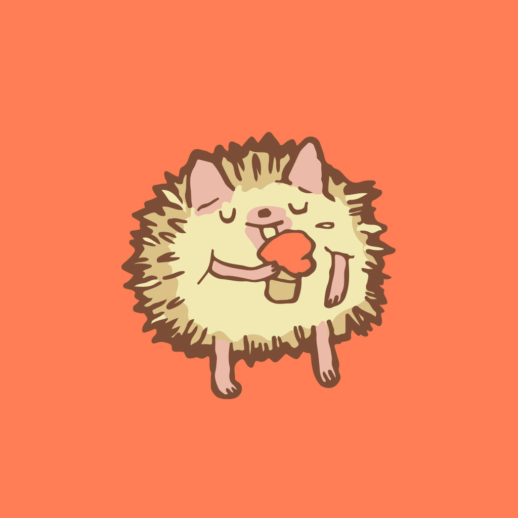 Hedgehog Enjoying Ice Cream Toddler Tee