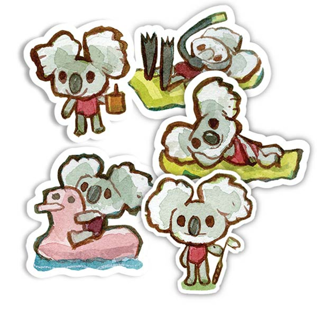 Koala Pool Party Sticker Sheet