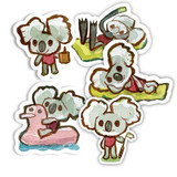 Koala Pool Party Sticker Sheet