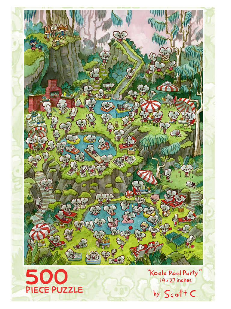 Koala Pool Party 500 Piece Puzzle