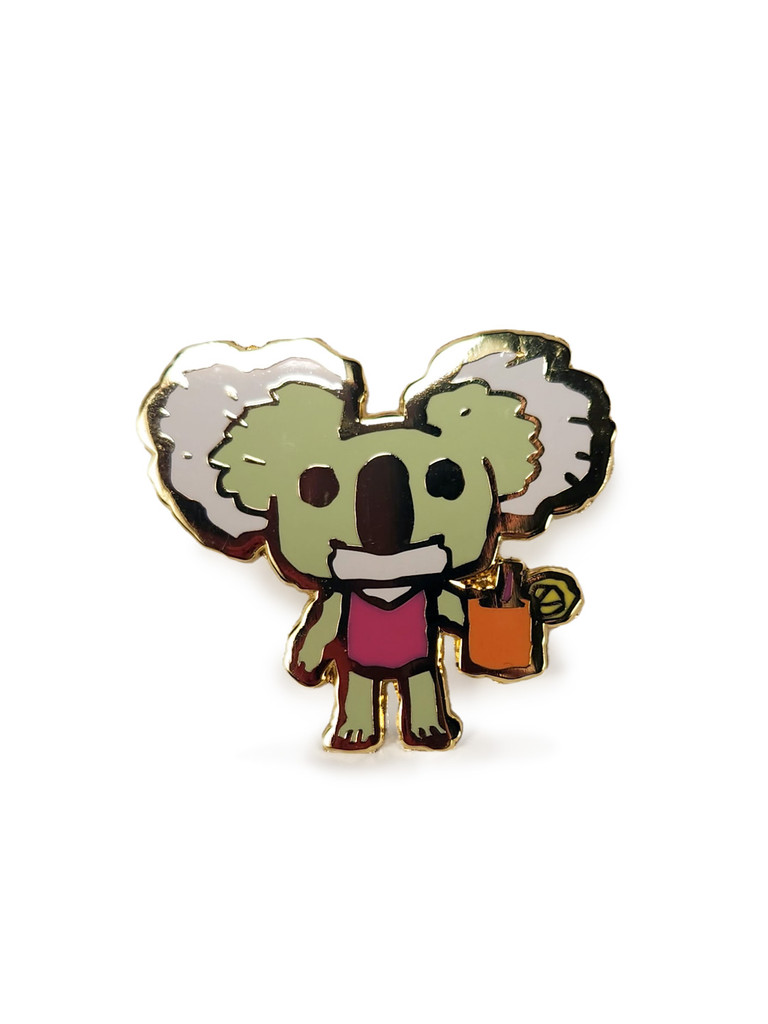 Koala holding a cup pin