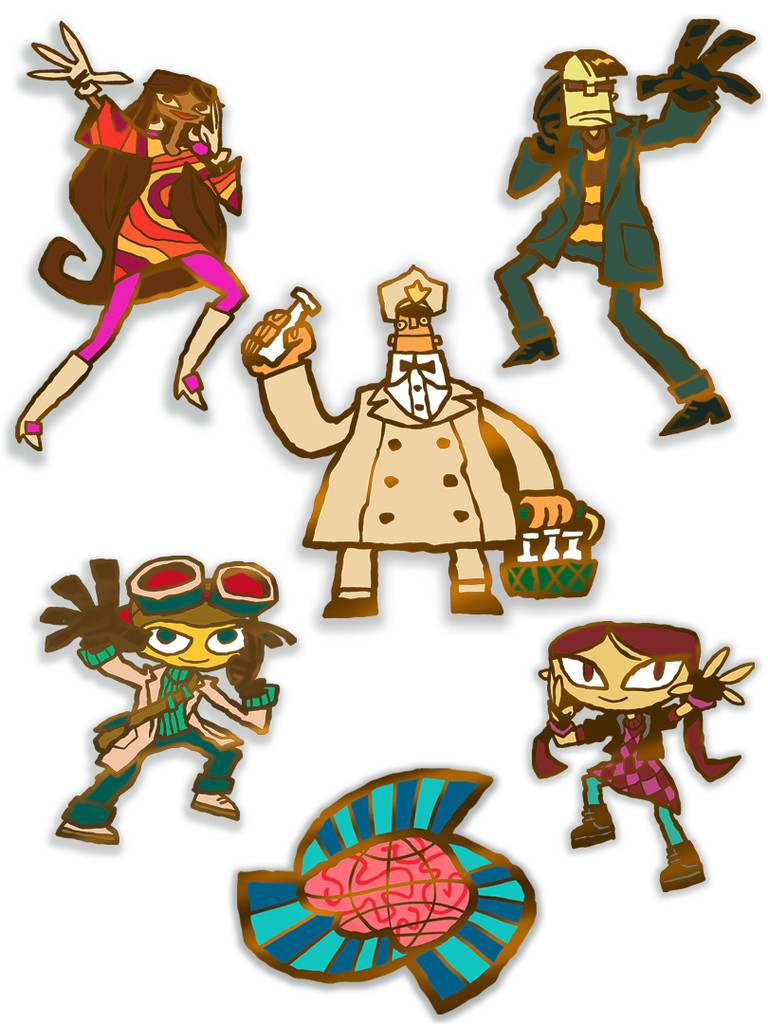 Psychonauts Family Portrait 6 Pin Party Pack