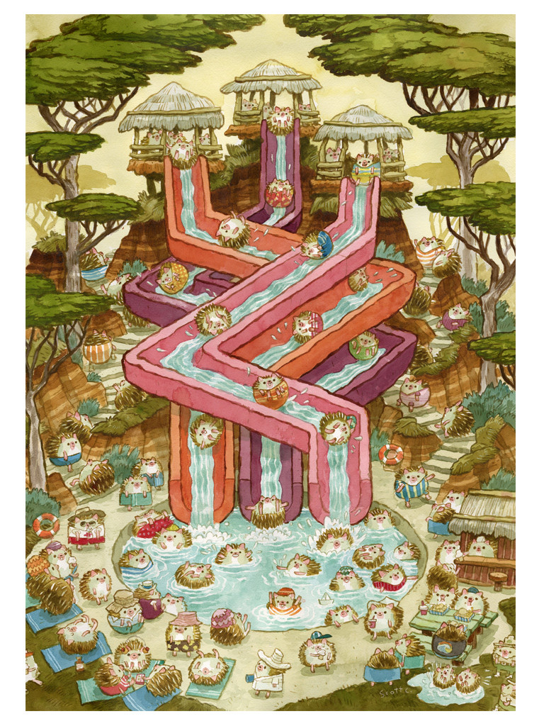 Hedgehog Waterpark 500 piece puzzle