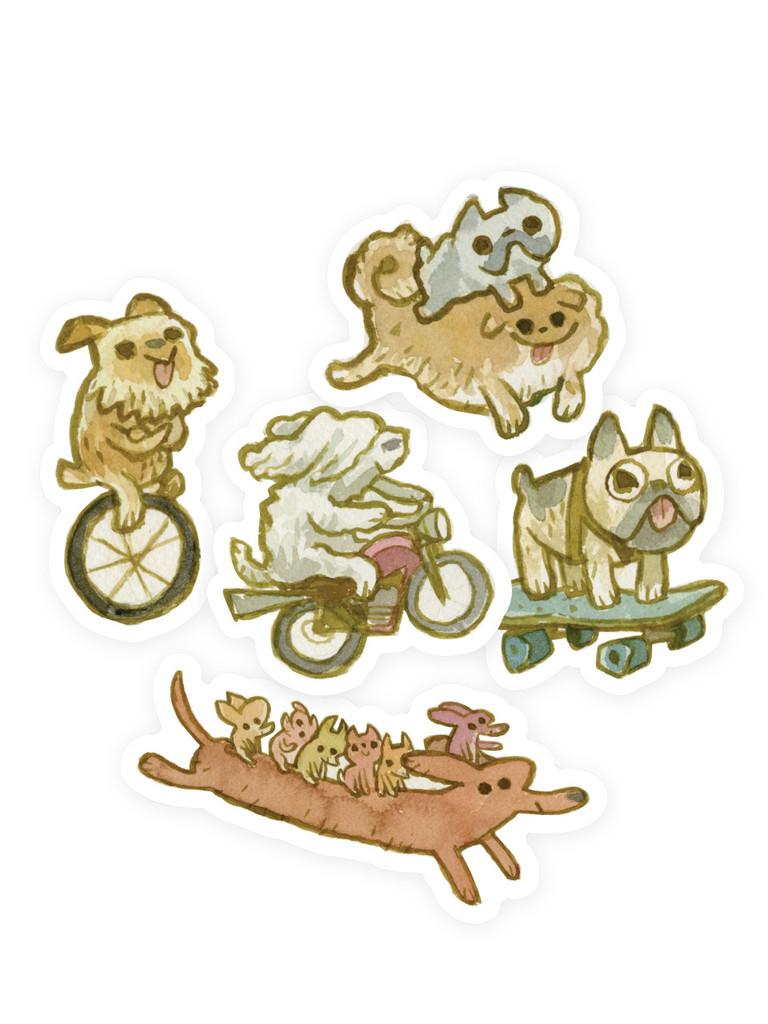 Dogs-on-the-Go Sticker Sheet