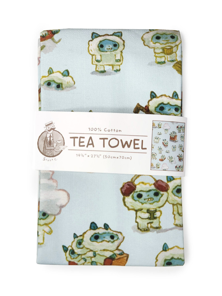 Snow Creatures Tea Towel