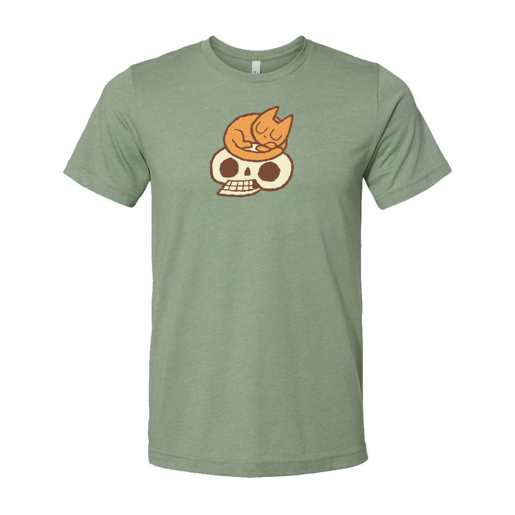 Cat and Skull Adult Tee Shirt