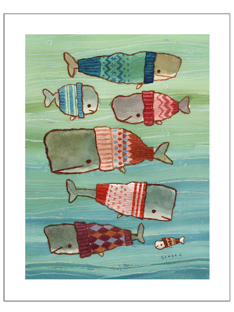 Whale Sweaters Print