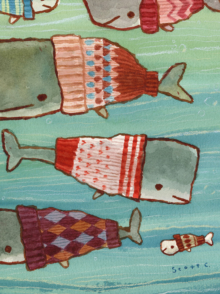 Whale Sweaters Print