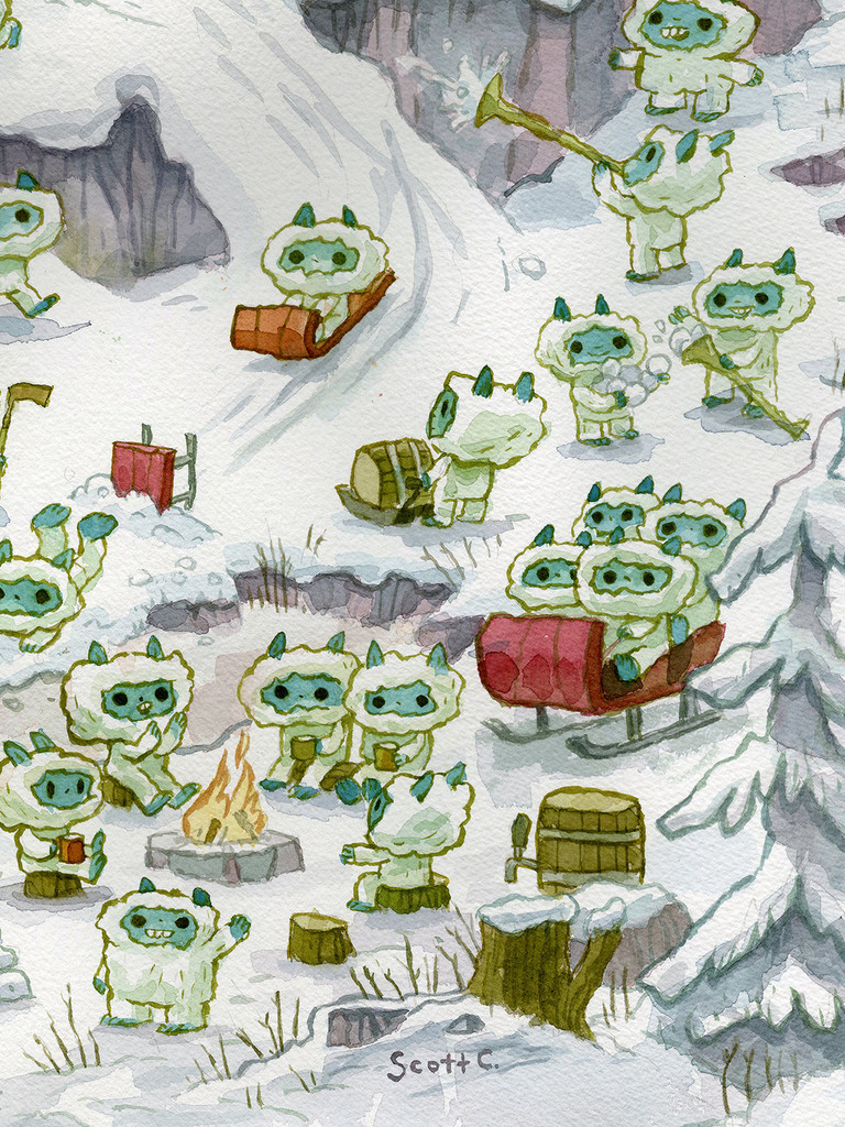 Snow Creature Mountain Top