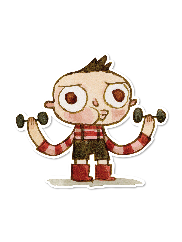 Hug Machine Workout Individual 4 Inch Sticker