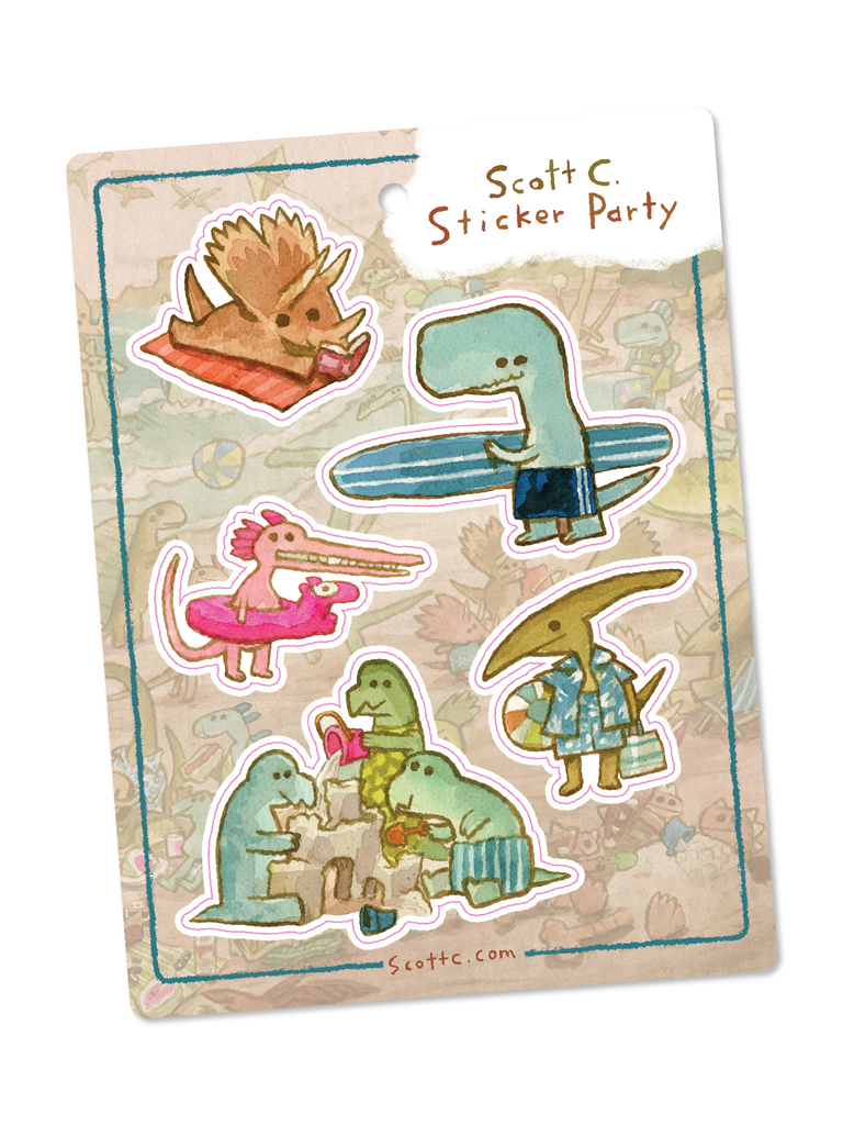 Dino Beach Sticker Sheet