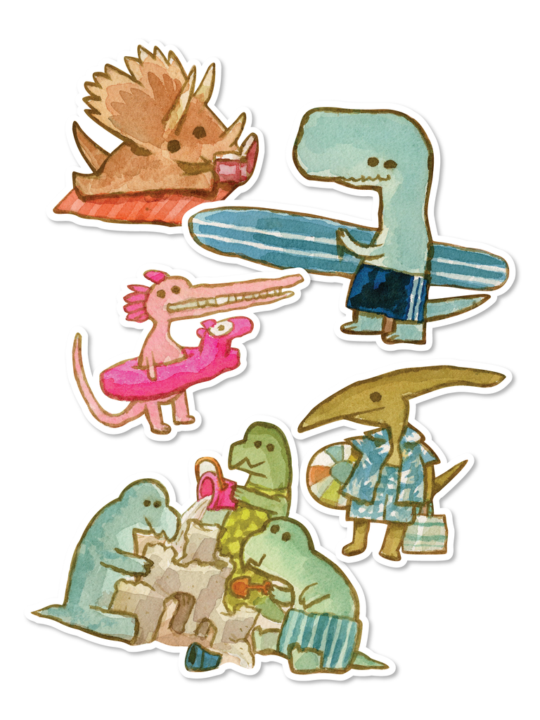 Dino Beach Sticker Sheet