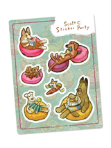 Tubing Dogs Sticker Sheet
